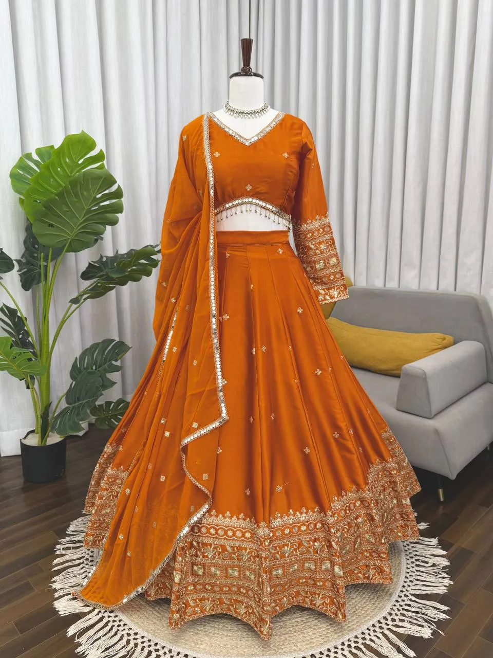 Deepika 395 Japan Satin Festival Thread Work Lehengha Choli Wholesale Surat