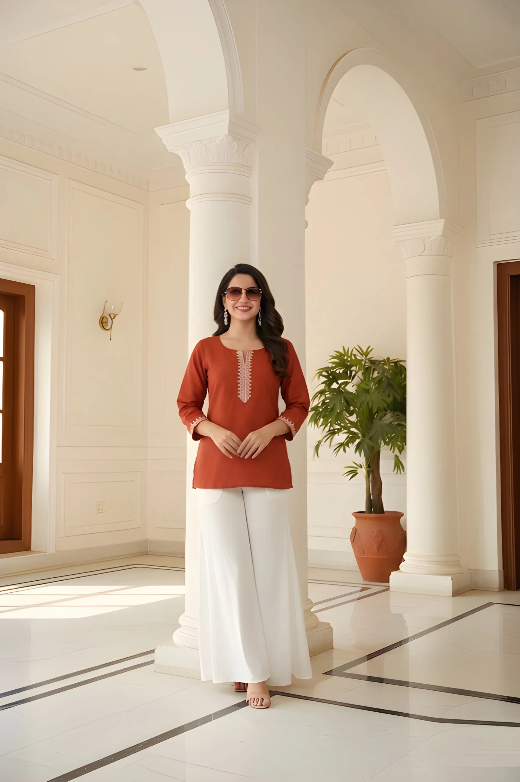 Shiv 1053 Roman Silk Embroidery Work Short Kurti Wholesale Surat