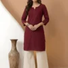 Shiv 1012 Roman Silk Maroon Kurti Daily Wear Wholesale Surat