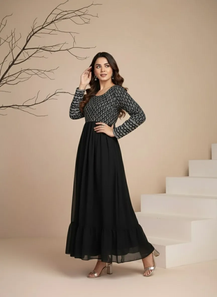 Shiv 385 Georgette Embroidery Anarkali Gown Wholesale Surat