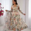Alia 529 Organza Taby Silk Printed Readymade Gown Wholesale Surat