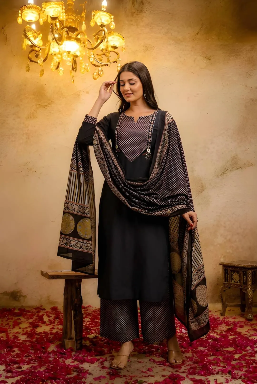 Shiv 3011 Cotton Hand Work Daily Wear Kurti Plazzo Set Wholesale Surat