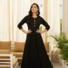Shiv 701 Rayon Solid Black Long Dress Wholesale Online Surat