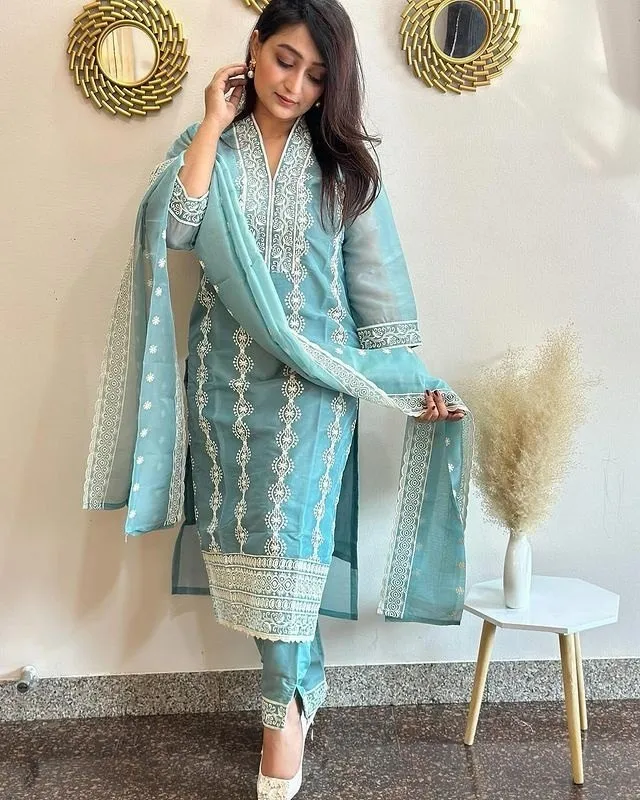 FFD Vichitra Silk Embroidery Readymade Dress Wholesale Online Surat