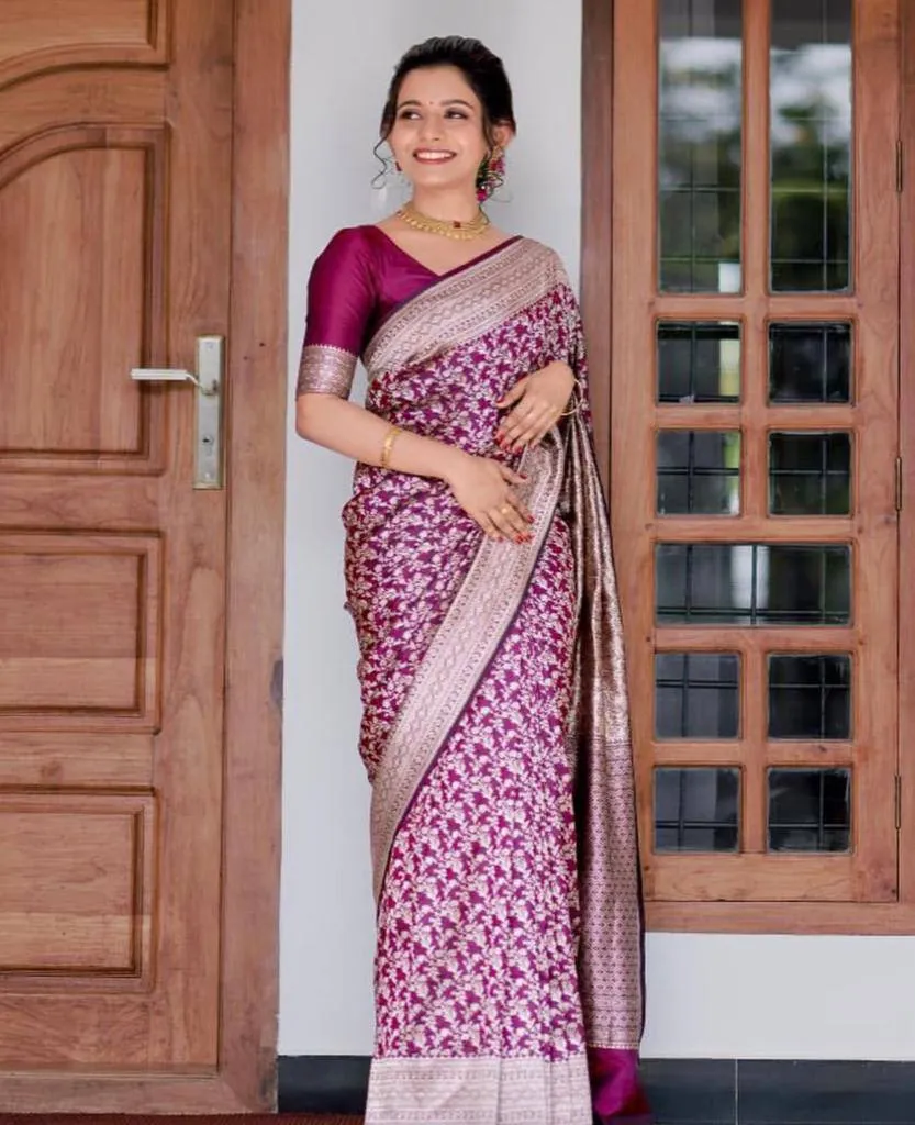 Rani 7005 Lichi Silk Jacouard Work Wedding Saree Wholesale Surat