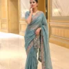 Kiara Herons2 Chiffon Silk Embroidery Work Festival Saree Wholesale Surat