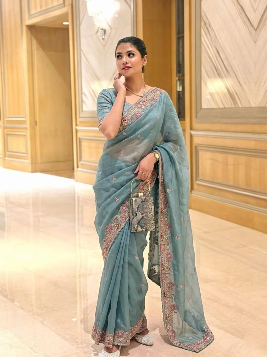 Kiara Herons2 Chiffon Silk Embroidery Work Festival Saree Wholesale Surat