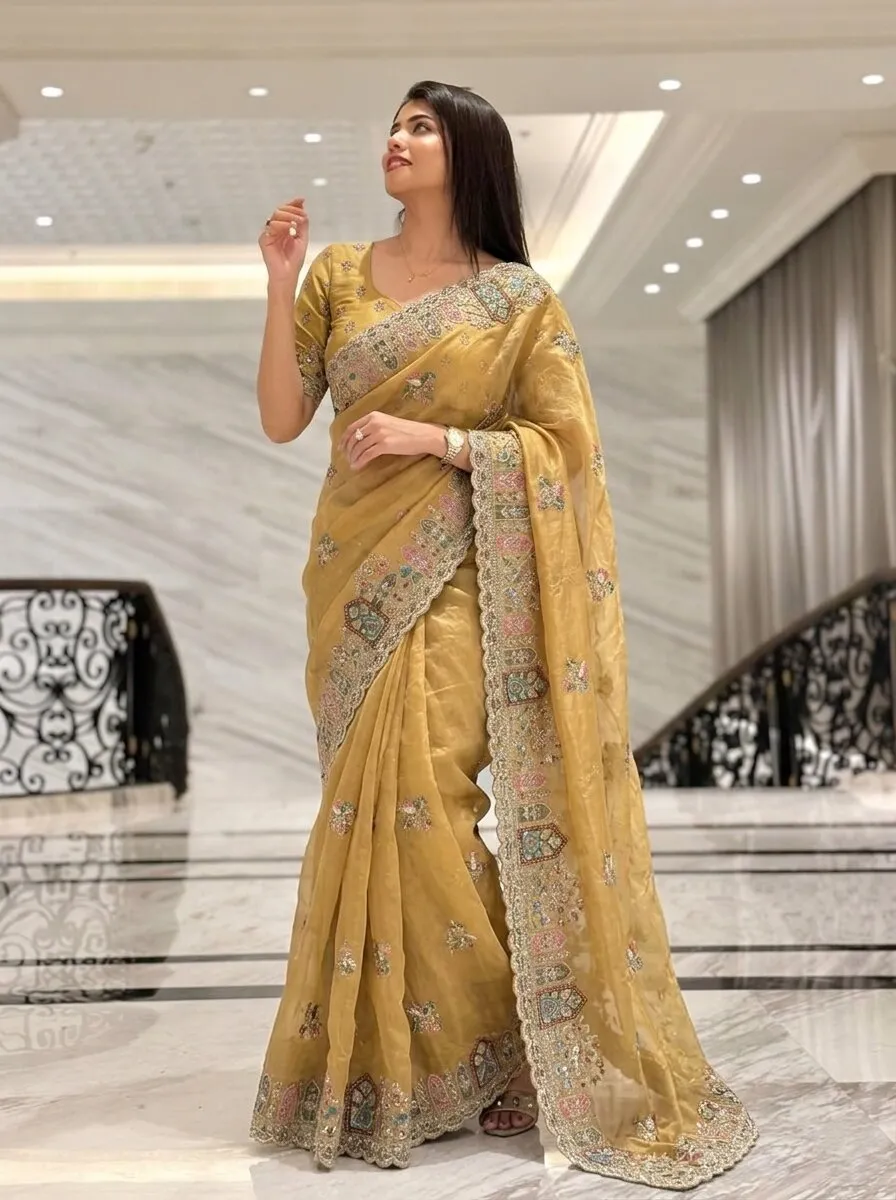 Kiara Herons3 Space Silk Party Wear Embroidery Saree Wholesale Surat