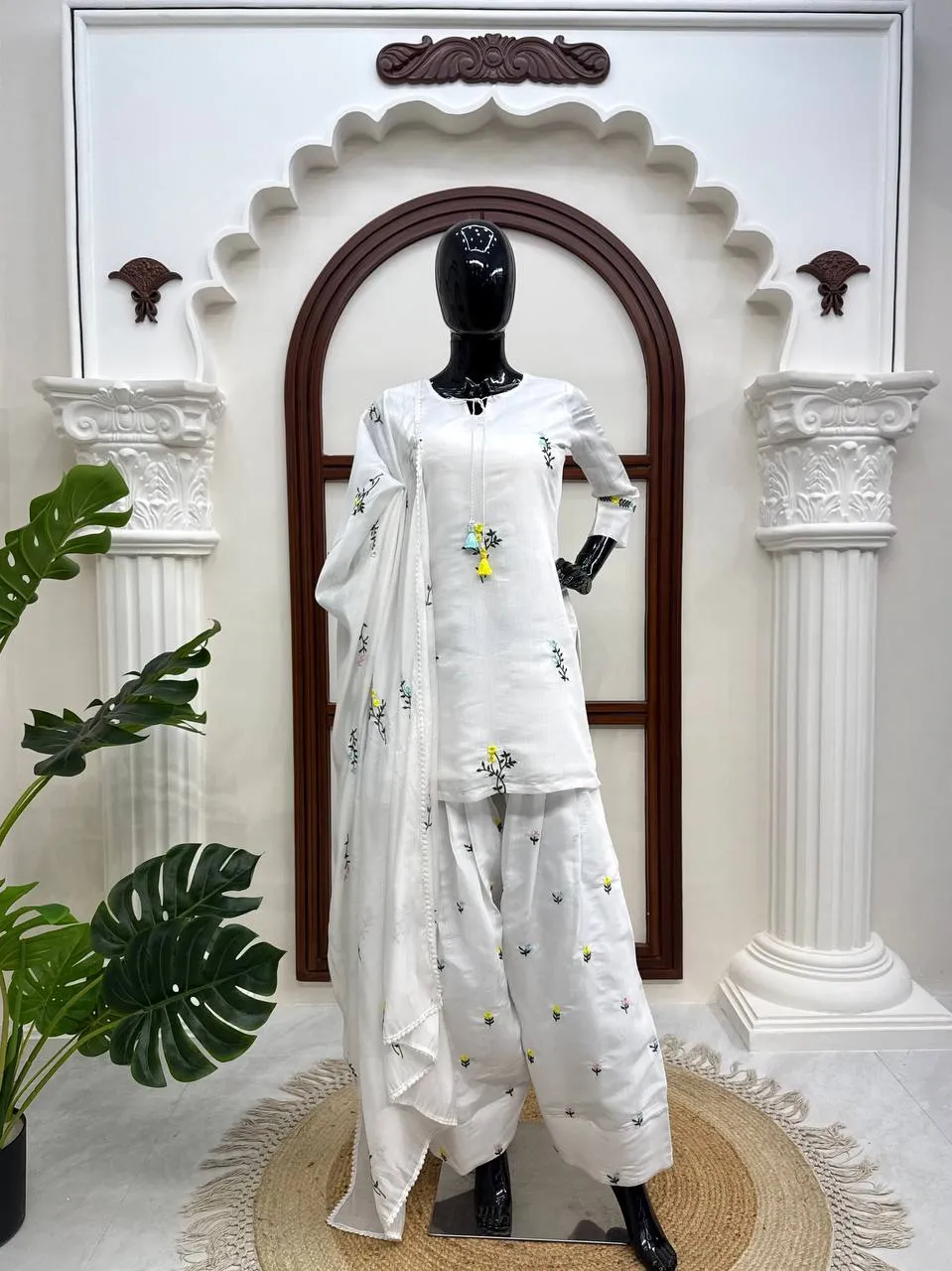 Deepika 6019 Mull Chanderi Thread Work Festival Readymade Dress Wholesale Surat
