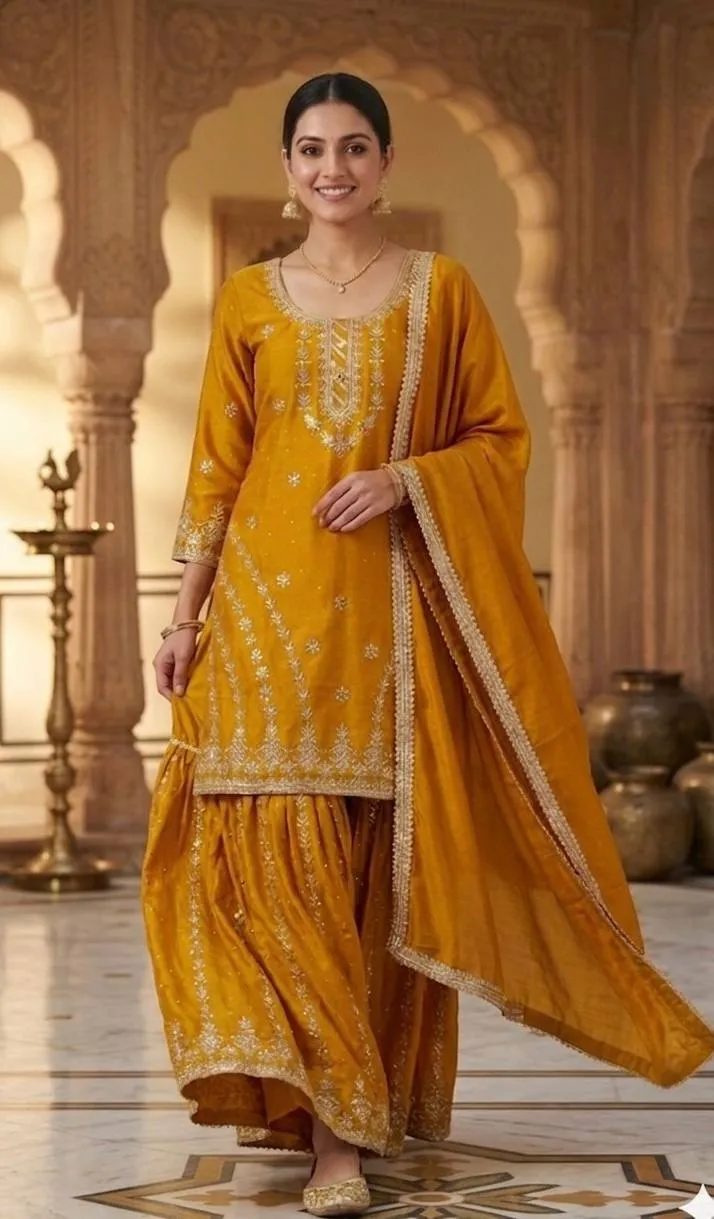 NFD 5063 Chinon Silk Wedding Embroidery Pakistani Suit Wholesale Surat