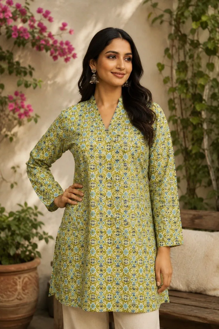 Aawiya RJ 22 Maslin Printed Daily Wear Short Kurti Wholesale Surat