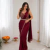 BDB 74 Crep Silk Festival Embroidery Ready To Wear Saree Wholesale Surat