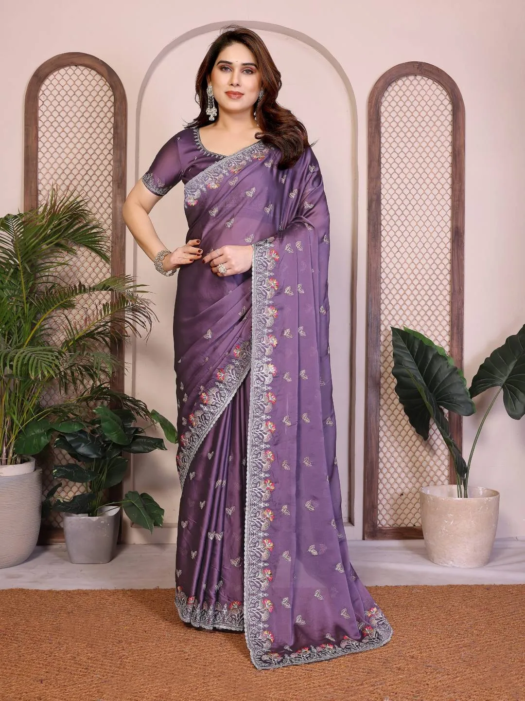 Beautiful Kiara Starbucks2 Rangoli Silk Embroidery Wedding Saree Wholesale Surat 2026