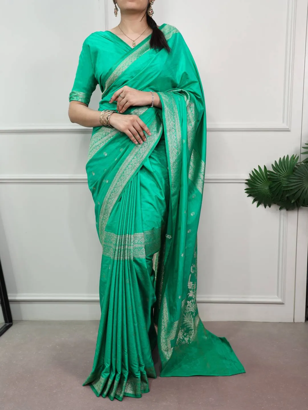 WMN 7901 Mysore Crepe Zari Weaving Work Festival Saree Wholesale Surat