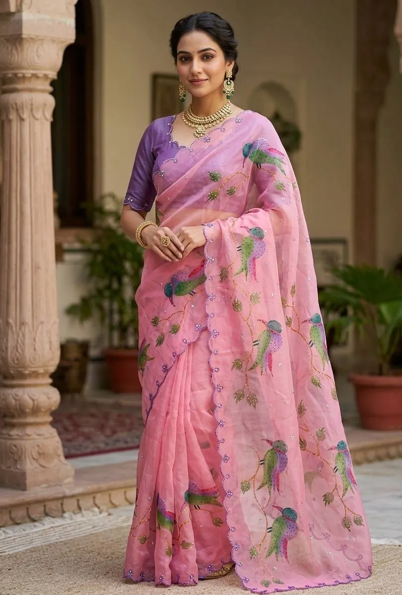 Kusum 851 Tabby Organza Printed Festival Saree Wholesale Surat