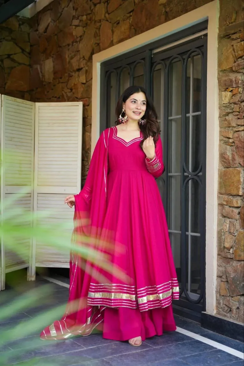 ATQ Vishakha Georgette Gota Patti Festival Gown Sharara Wholesale Surat