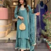 ATQ Vrunda Chinon Silk Embroidery Work Readymade Dress Wholesale Surat