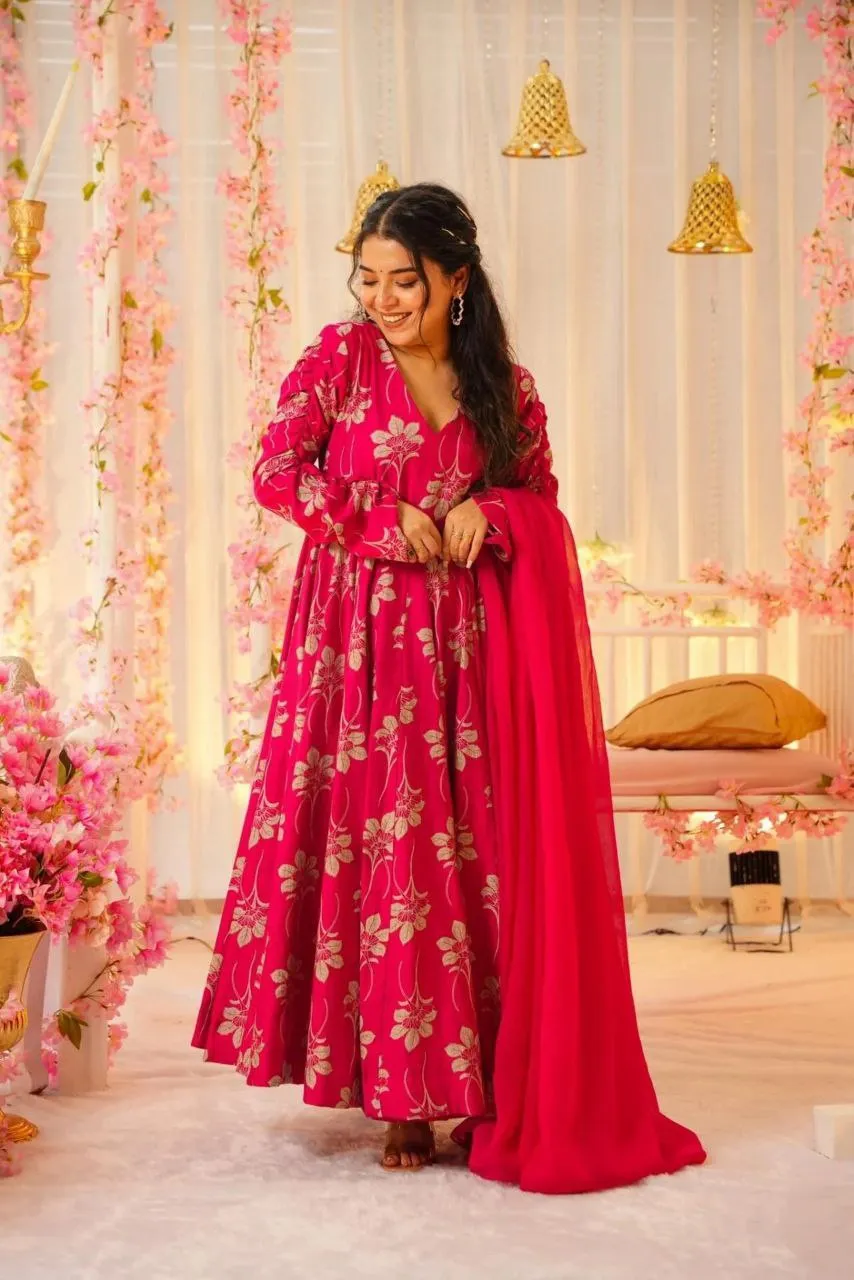 ATQ Floris Hevay Votikal Printed Festival Gown Wholesale Surat