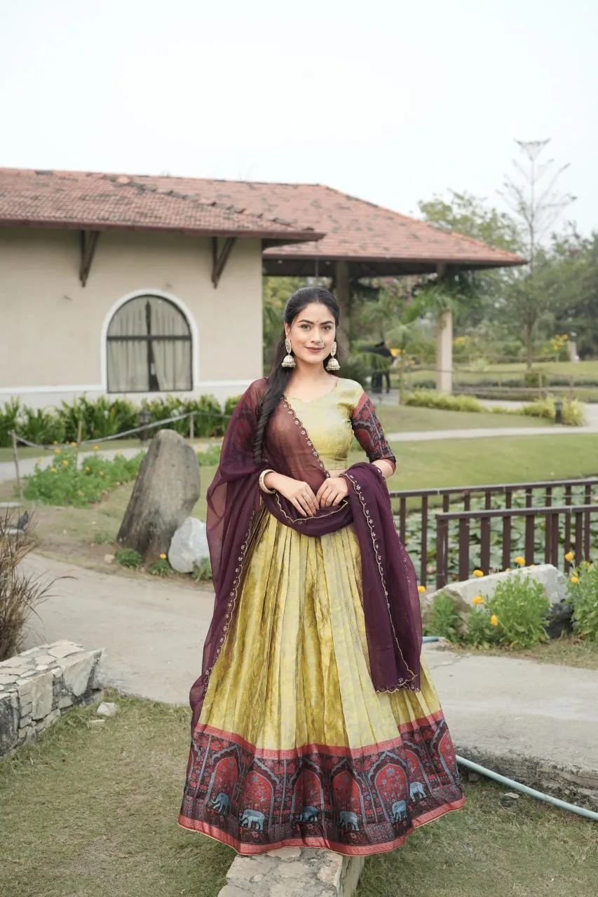 WMT 8133 Silk Zari Weaving Work Festival Lehenga Choli Wholesale Surat