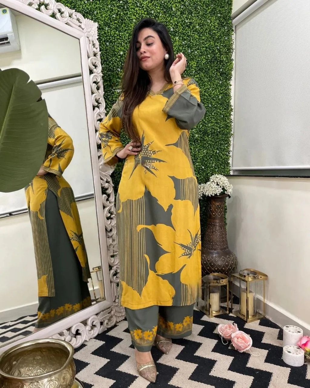 ATQ Rayon Cotton Printed Kurti Pant Set Wholesale Surat