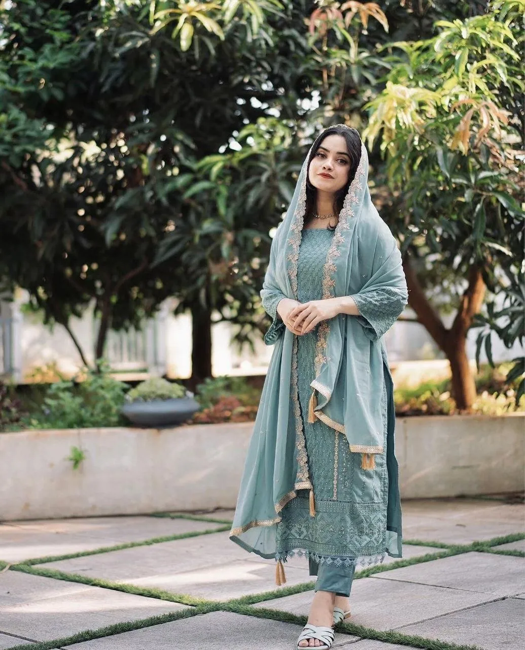 ATQ Ravina Gorgette Embroidery Festival Readymade Dress Wholesale Surat