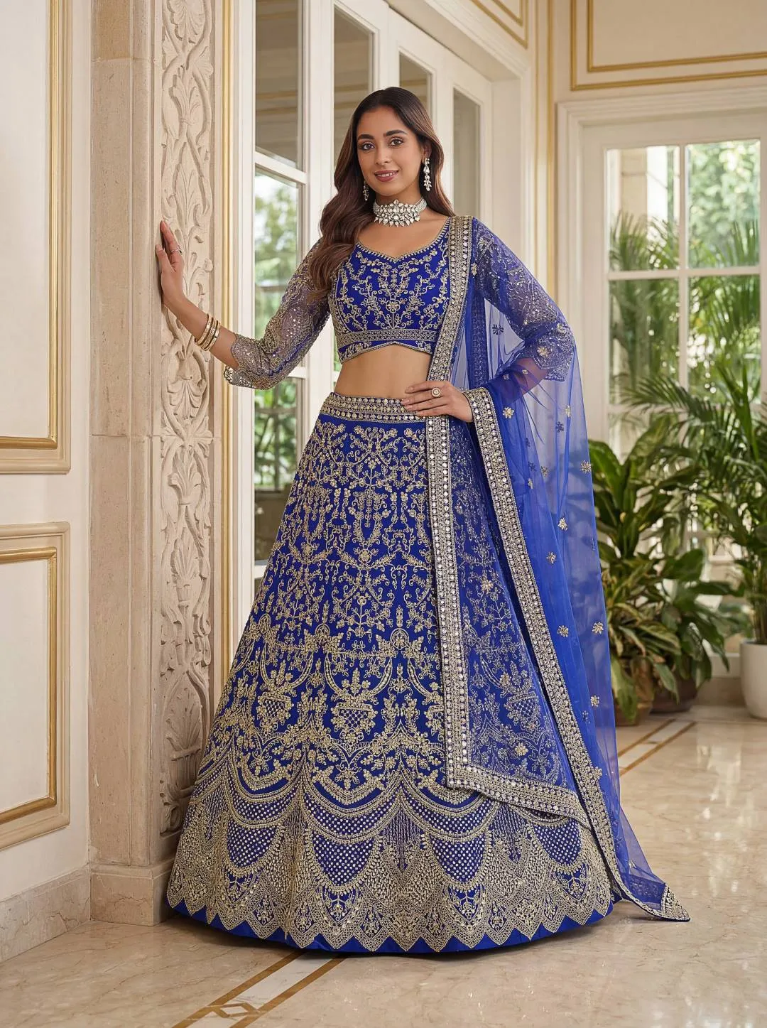 DKT 5159 Net Embroidery Work Wedding Lehenga Choli Wholesale Surat