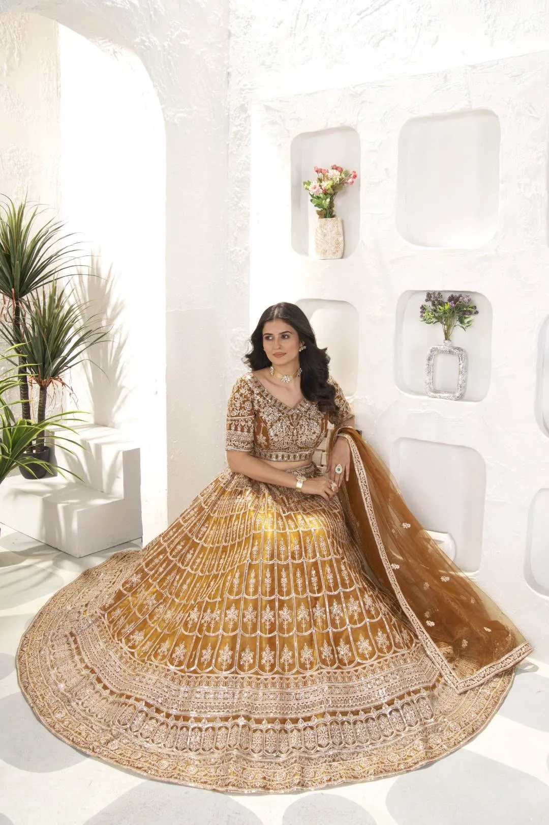 DKT 5082 Net Embroidery Sequins Work Lehenga Choli Wholesale Surat