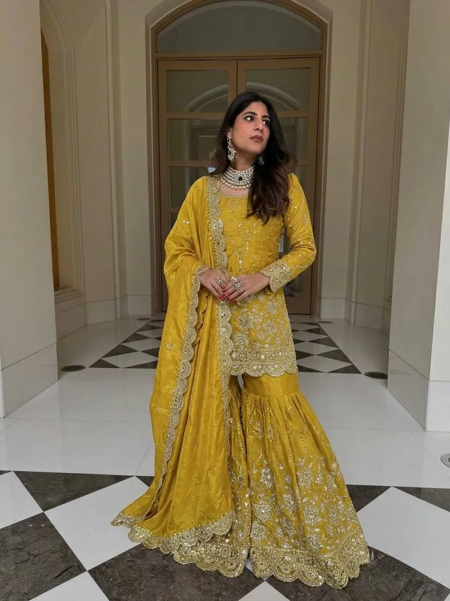 Sabina 1712 Gmy Silk Embroidery Wedding Pakistani Gharara Suti Wholesale Surat