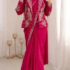 Madhuri Crep Satin Embroidery Ready To Wear Saree Wholesal Surat