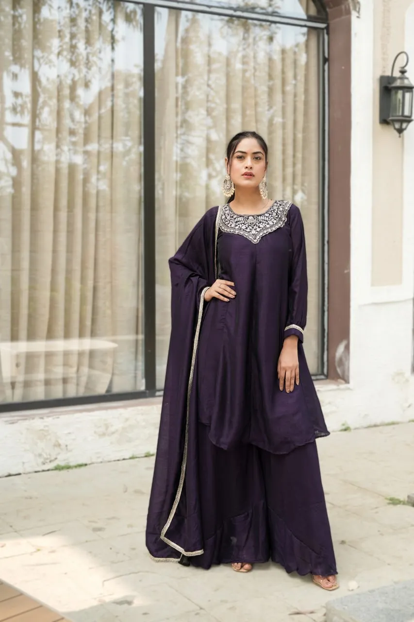 WMT 8140 Vichitra Embroidery Festival Sharara Suit Wholesale Surat