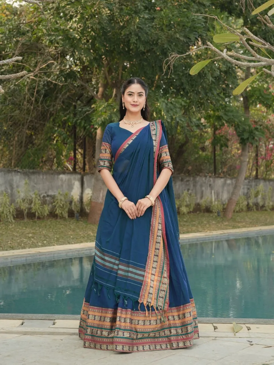 WMT 8127 Chanderi Cotton Weaving Lehenga Choli Wholesale Surat