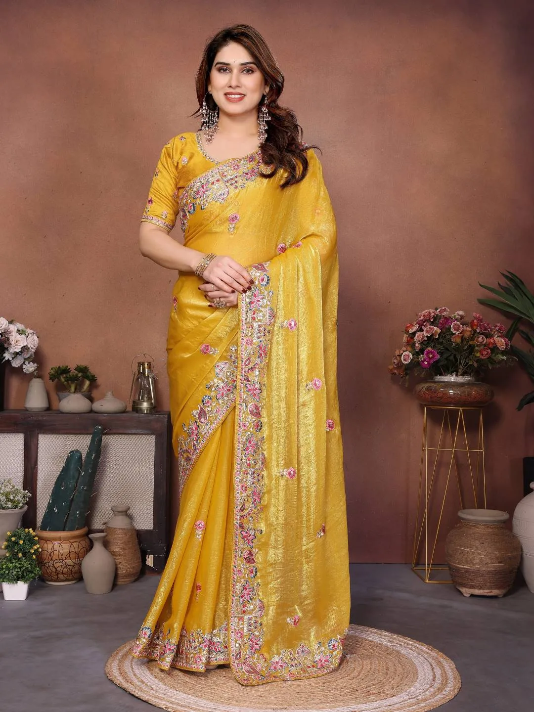 Kiara Gucci3 Fendy Chiffon Silk Party Wear Saree Wholesale Surat