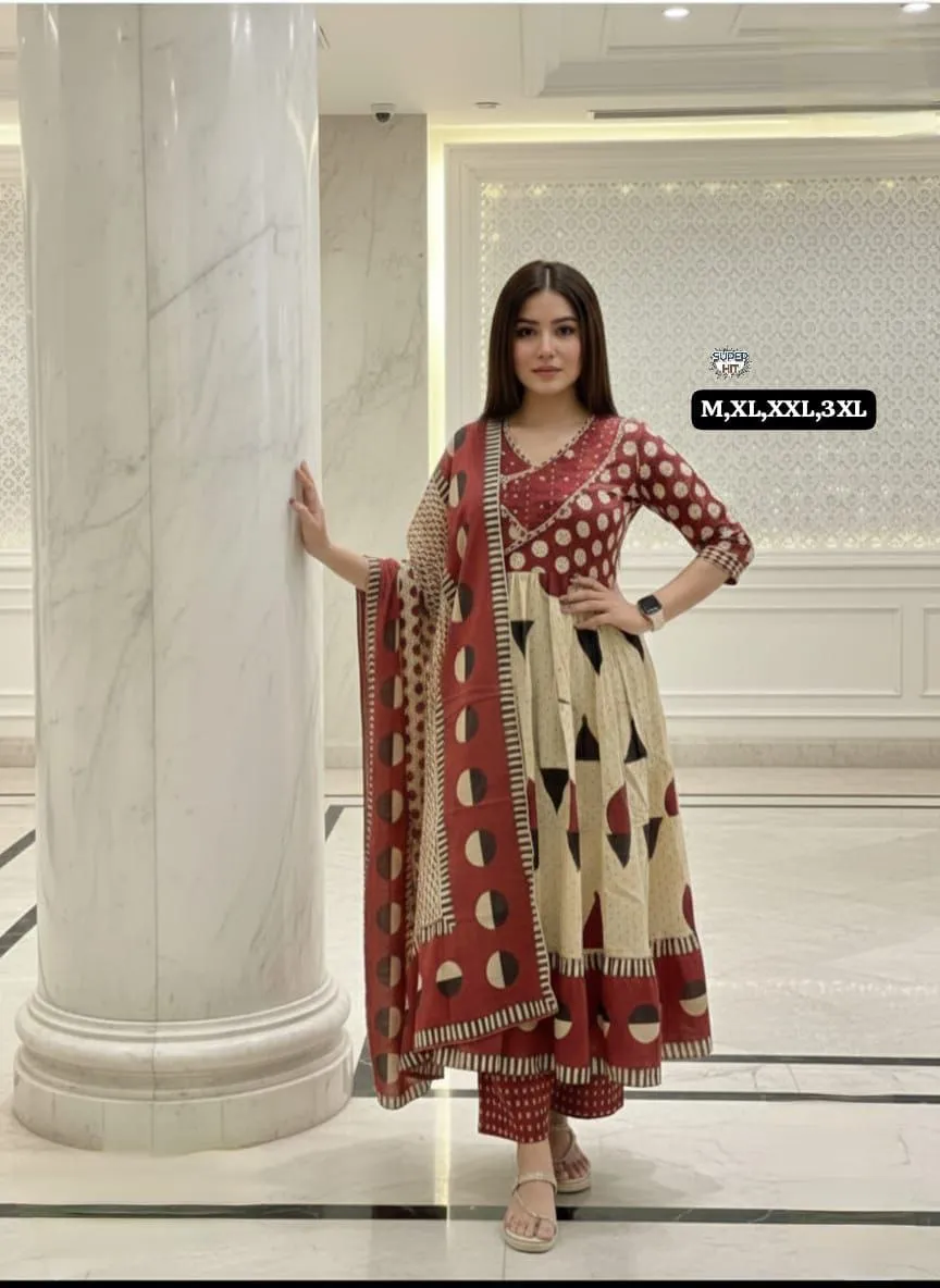 Laxmy Cotton Embroidery Festival Anarkali Readymade Dress & Gown Wholesale Surat
