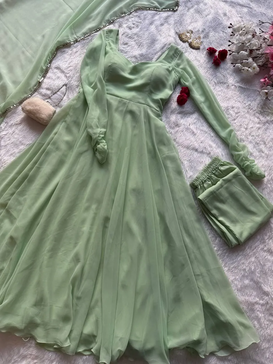 Buy SWT 152 Organza Silk Festival Anarkali Gown Wholesale Surat 2026