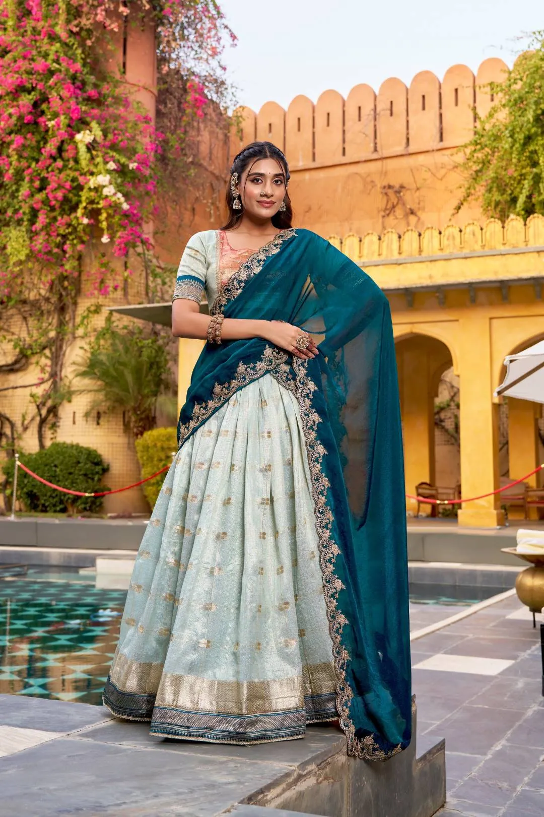 WMN 2008 Vedaa Slub Kota Zari Weaving Lehenga Choli Wholesale Surat