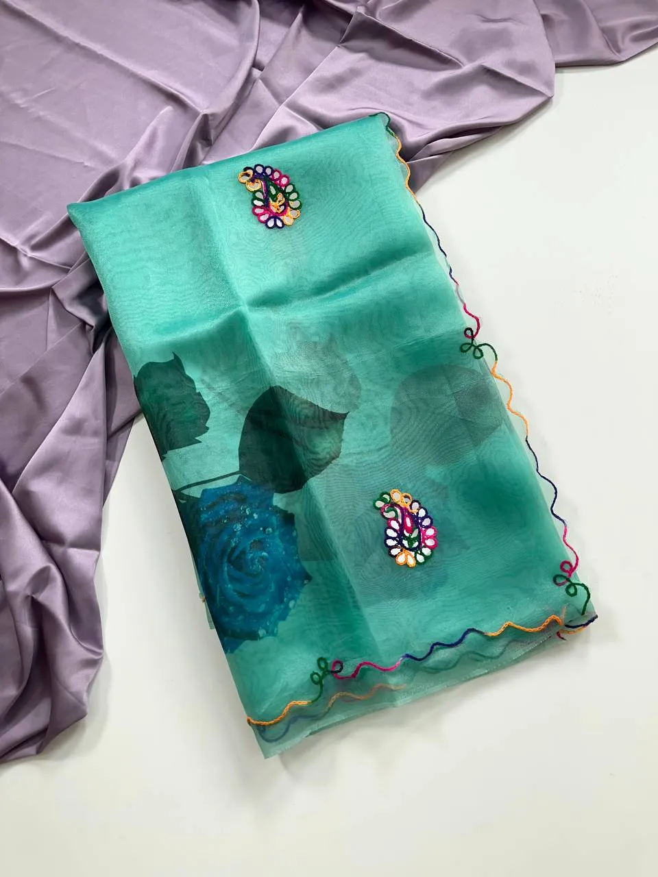 MHV Organza Gota Hand Work Saree Wholesale Surat