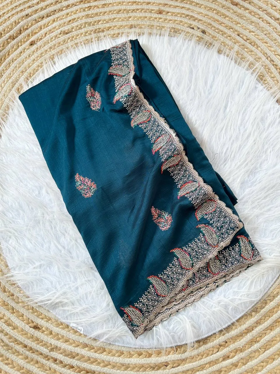 MHV Padma Elegant Silk Embroidery Festival Saree Wholesale Surat