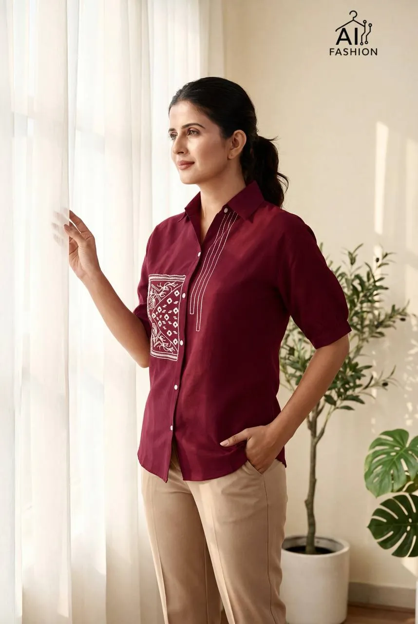 SS2016 Cotton Embroidery Office & Daily Wear Shirt Wholesale Surat