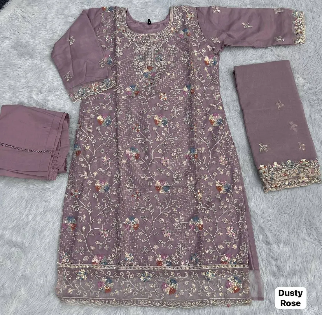 Latest SS2016 Anaya Organza Silk Embroidery Festival Readymade Dress Wholesale Surat 2026