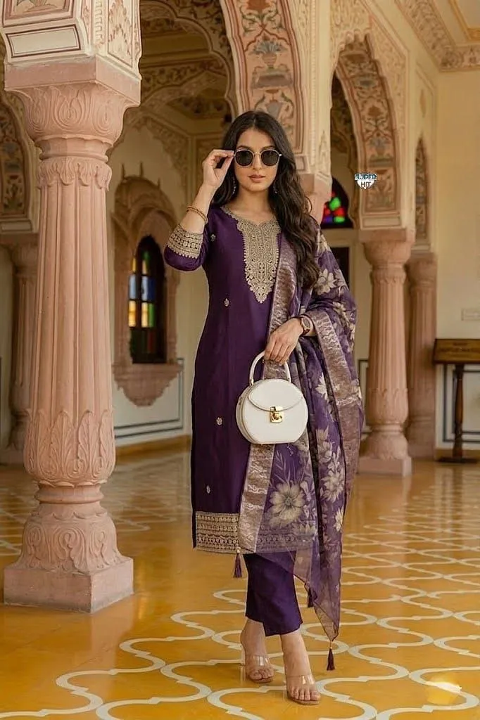 Laxmy 2128 Viscose Chanderi Embroidery Daily Wear Readymade Dress Wholesale Surat