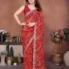 Kiara Taniska Georgette Bandhej Work Party Wear Saree Wholesale Surat