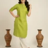 Shiv Green Kurti Elegant Office Wear Kurti Pant Set Wholesale Surat