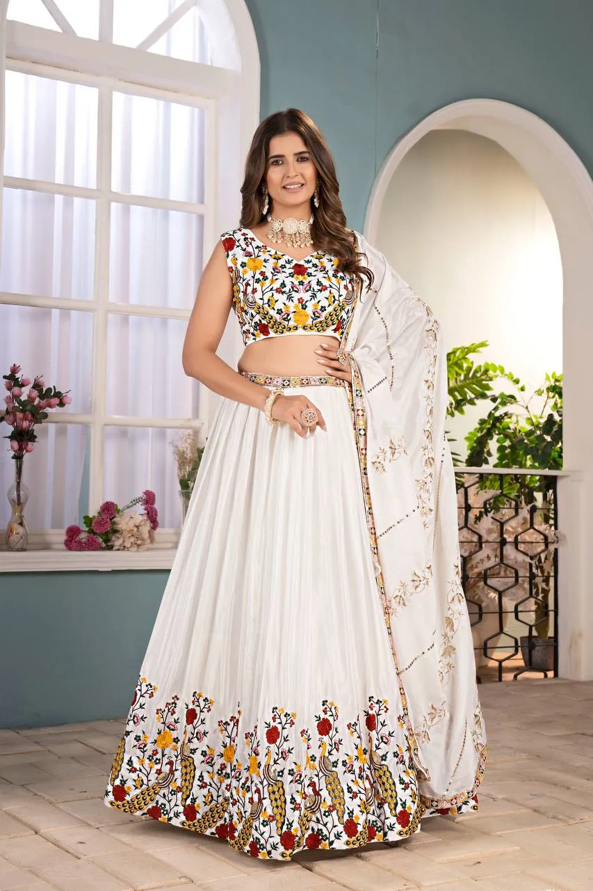 DKT 5127 Chinon Silk Embroidery Festival Lehenga Choli Wholesale Surat Online Market