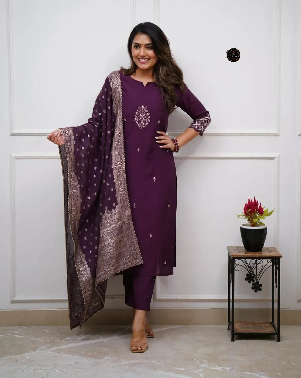 Laxmy 7015 Chanderi Embroidery Festival & Daily Wear Kurti Pant Dupatta Set Wholesale Surat