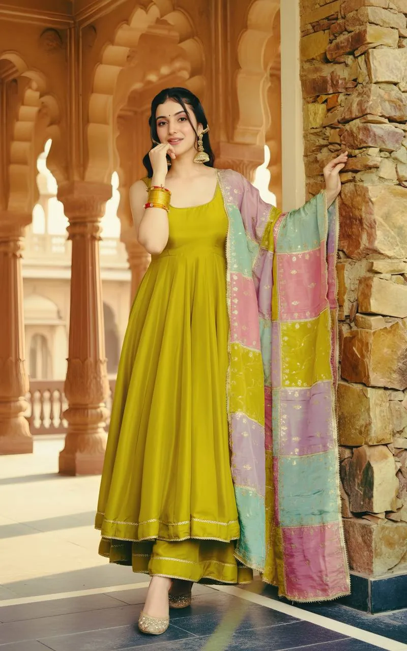 DKT 5137 Roman Simmer Silk Festival Gown Sharara Wholesale Surat