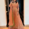 STD 6108 Georgette Embroidery Work Anarkali Gown Sharara Festival For Woven