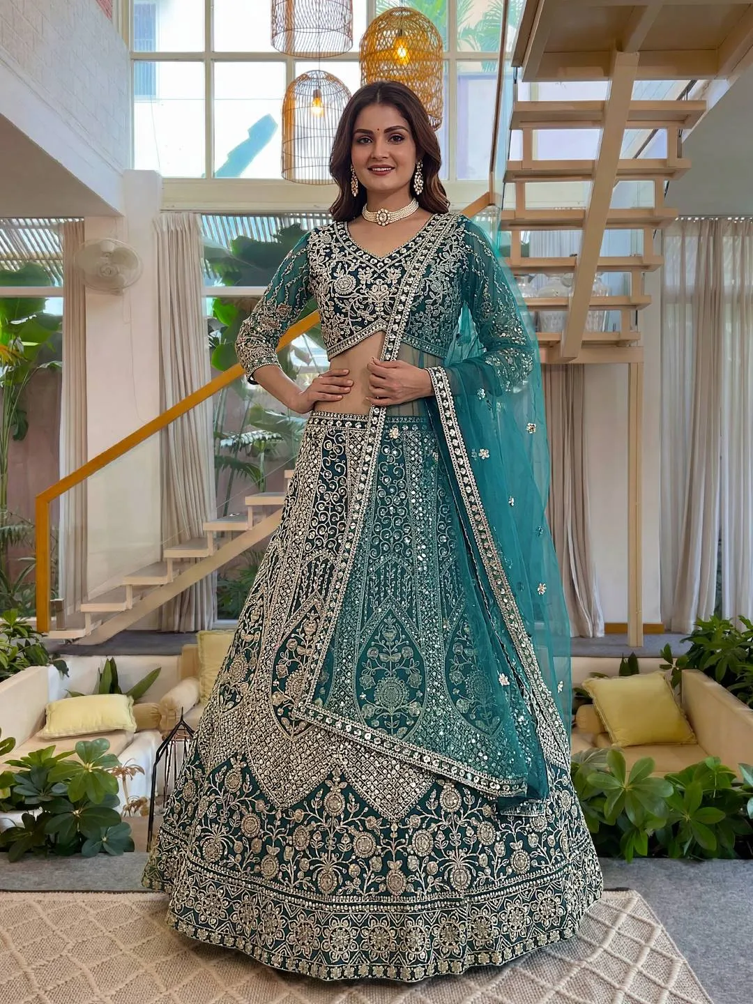 DKT 5172 Net Codding Embroidery Work Wedding Wear Designer Lehenga Choli