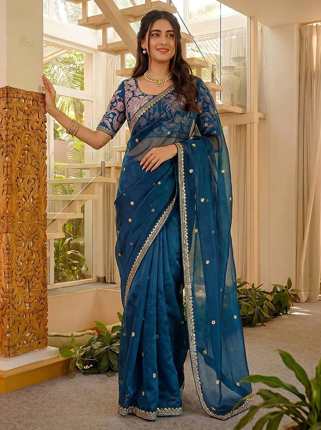 DKT 5032 Satin Silk Embroidery Raksha Bandhan Saree Collection