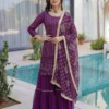DKT 5065 Georgeet Embroidery Work Sharara Suit Eid Collection
