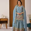 Chinon Silk Kurti Sharara Suit Online Wholesale in India MRD 3092